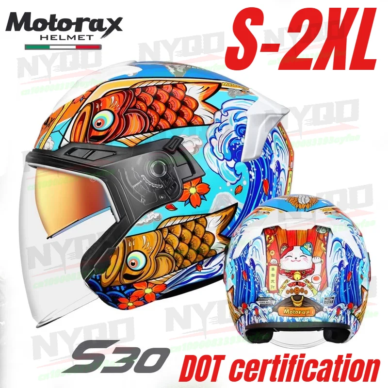 Мотошлем MOTORAX S30, летний, для мужчин и женщин, трехчетвертный, с двойным визором, полушлем, cascos para moto
Мотошлем MOTORAX S30, летний, для мужчин и женщин, трехчетвертный, с двойным визором, полушлем, cascos para moto