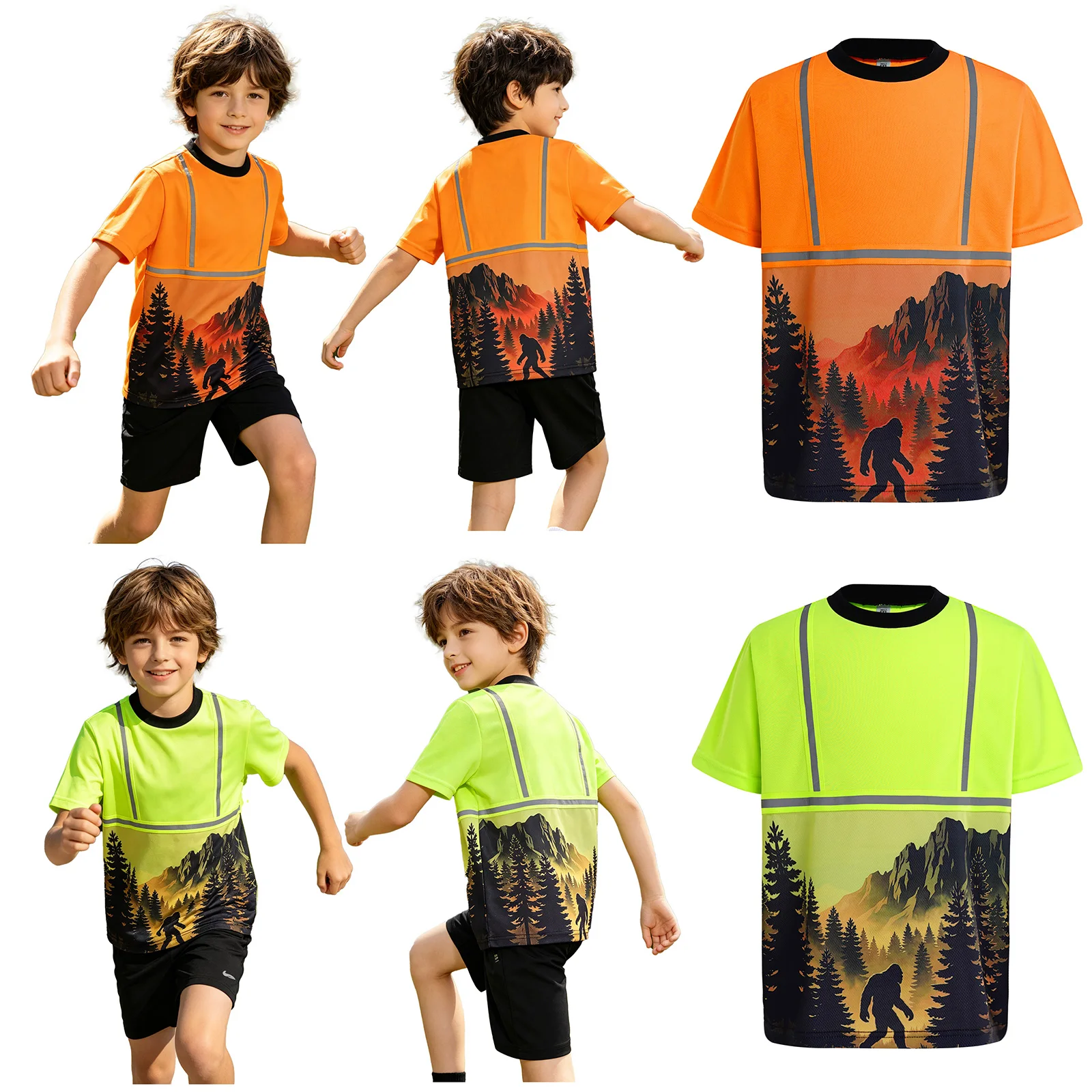 Boys Girls High Visibility Safety Shirt Print T-shirt Quick-drying Athletic Tops for Camping Hiking Cycling Road Traffic Warning
Boys Girls High Visibility Safety Shirt Print T-shirt Quick-drying Athletic Tops for Camping Hiking Cycling Road Traffic Warning