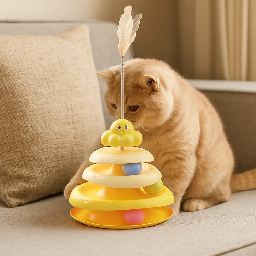 4-Tier Cat Turntable Roller Balls Toys Detachable Interactive Cat Amusement Plate Tower Funny Creative Cat Tower Tracks
4-Tier Cat Turntable Roller Balls Toys Detachable Interactive Cat Amusement Plate Tower Funny Creative Cat Tower Tracks
