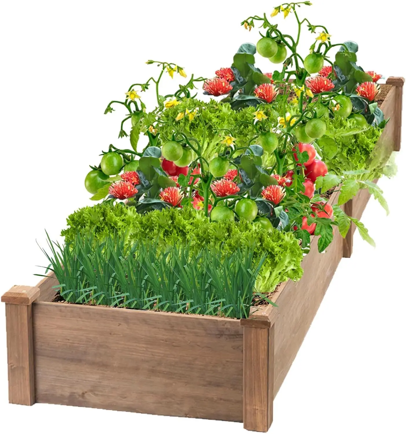 Raised Garden Bed 14.85 Sq Ft Large Elevated Wood Planter Box, Brown
Raised Garden Bed 14.85 Sq Ft Large Elevated Wood Planter Box, Brown