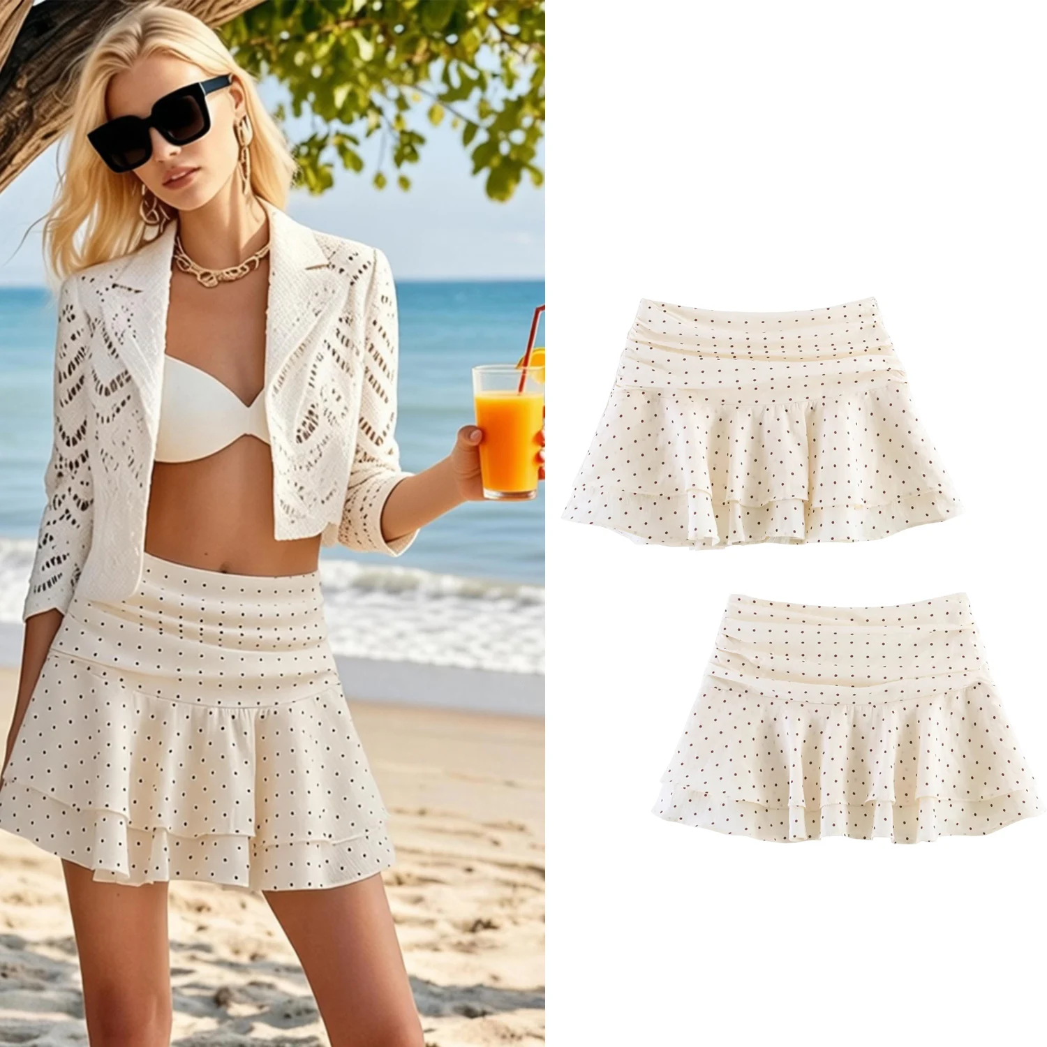 Women's Mini Polka Dot Skirts Summer Female High Waisted Ruffled Hem Cute Sweet Short Skirts High Street Chic Lady Skirt Pants
Women's Mini Polka Dot Skirts Summer Female High Waisted Ruffled Hem Cute Sweet Short Skirts High Street Chic Lady Skirt Pants