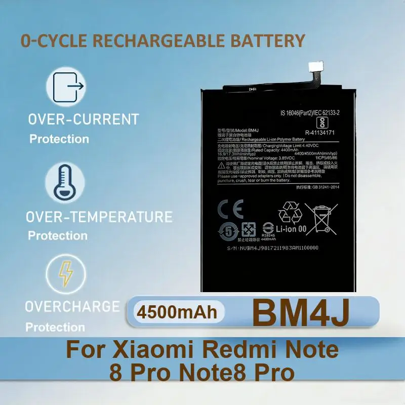 Аккумулятор BM4J для мобильного телефона Xiaomi Redmi Note 8 Pro Note8 Pro, 4500 мАч, реальная емкость
Аккумулятор BM4J для мобильного телефона Xiaomi Redmi Note 8 Pro Note8 Pro, 4500 мАч, реальная емкость