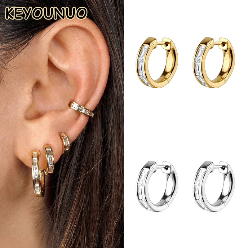 KEYOUNUO Gold Silver Filled Zircon Rectangle Hoop Earrings For Women Piercings Small Huggie Earring Party Jewelry Wholesale
KEYOUNUO Gold Silver Filled Zircon Rectangle Hoop Earrings For Women Piercings Small Huggie Earring Party Jewelry Wholesale