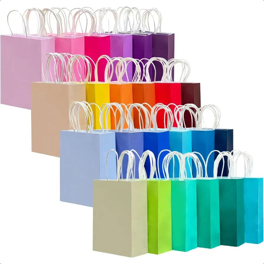 48PCS Small Gift Bag with Handles Bulk 24 Colors Paper Party Bags 8.3"x6"x3" Multiple Uses Small Size
48PCS Small Gift Bag with Handles Bulk 24 Colors Paper Party Bags 8.3"x6"x3" Multiple Uses Small Size