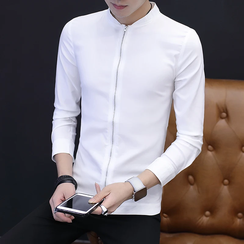 Gentleman Elegant White Clothing Mens 2023 Summer Zipper T Shirts Slim Fit Tight Retro Blouse Stand Collar Cotton Tee Skinny Top
Gentleman Elegant White Clothing Mens 2023 Summer Zipper T Shirts Slim Fit Tight Retro Blouse Stand Collar Cotton Tee Skinny Top