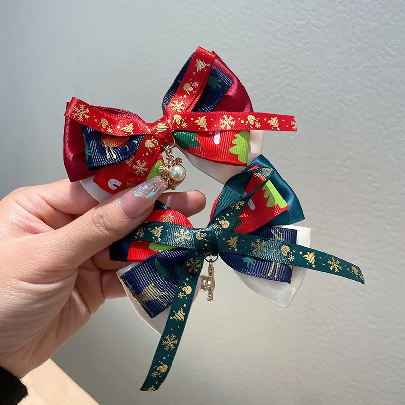 New Big Bowknot Headwear Bell Bow Barrettes Christmas Hair Clip Deer Antlers Snowflake Ribbon Hairpins Children Hair Accessories
New Big Bowknot Headwear Bell Bow Barrettes Christmas Hair Clip Deer Antlers Snowflake Ribbon Hairpins Children Hair Accessories