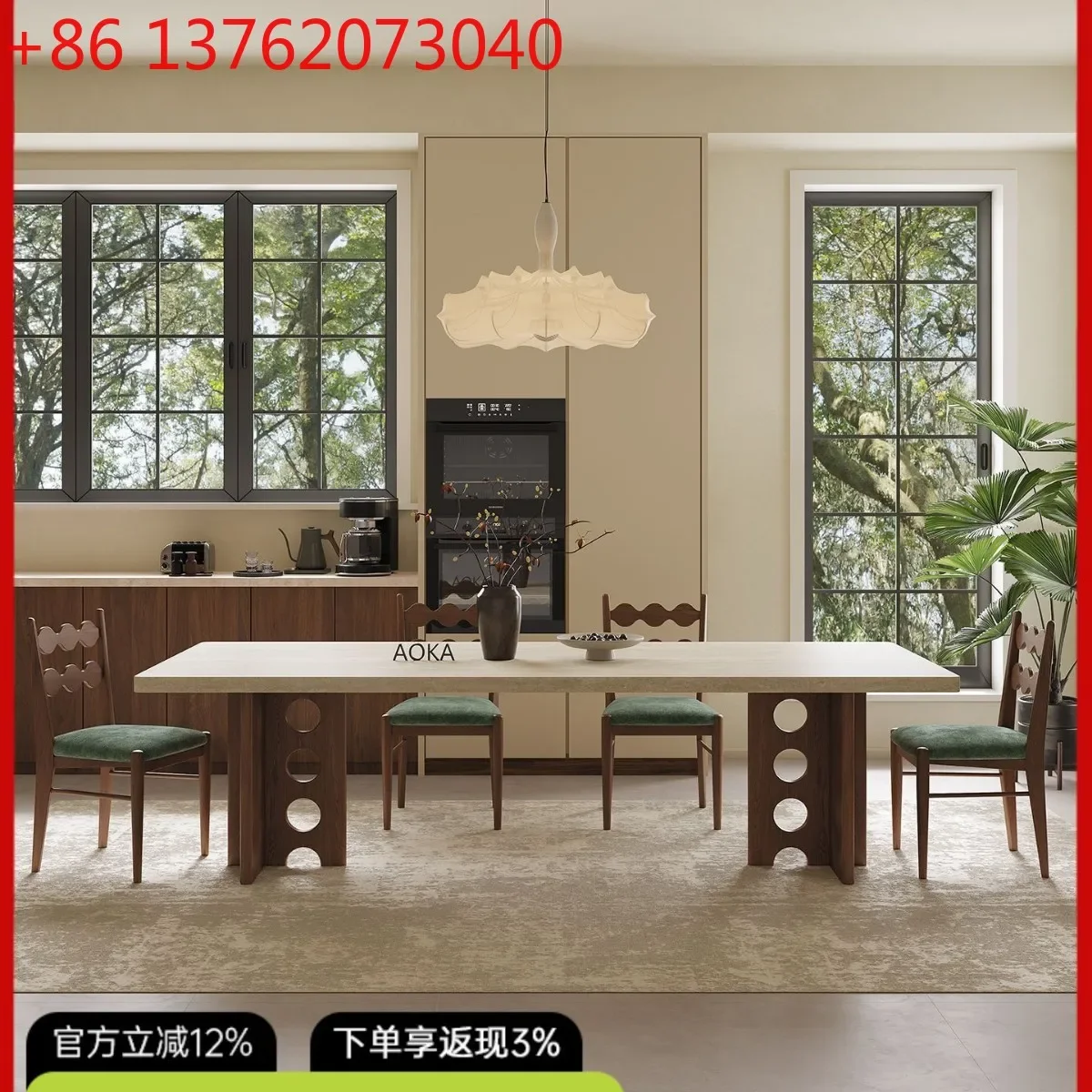 French retro travertine rock slab dining table antique rectangular rock slab eating table
French retro travertine rock slab dining table antique rectangular rock slab eating table