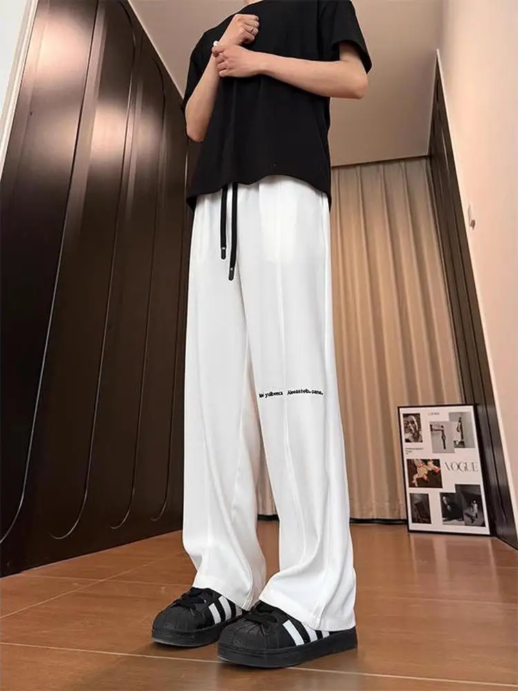 White Embroidered Ice Silk Casual Men's Pants Summer High Waist Extended Straight Leg Trousers Lightweight Breathable Faion...
White Embroidered Ice Silk Casual Men's Pants Summer High Waist Extended Straight Leg Trousers Lightweight Breathable Faion...