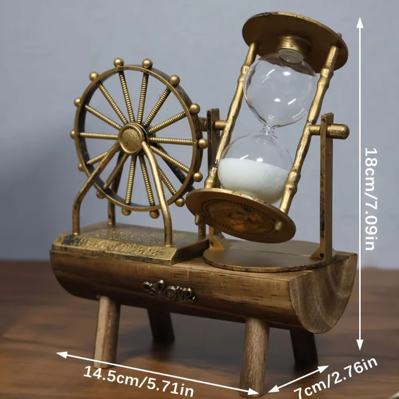 1pc Vintage Ferris Wheel Sand Timer Wooden Base Desk Ornament Craft Artwork No Power Home Office Study Decor Perfect Gift Idea
1pc Vintage Ferris Wheel Sand Timer Wooden Base Desk Ornament Craft Artwork No Power Home Office Study Decor Perfect Gift Idea