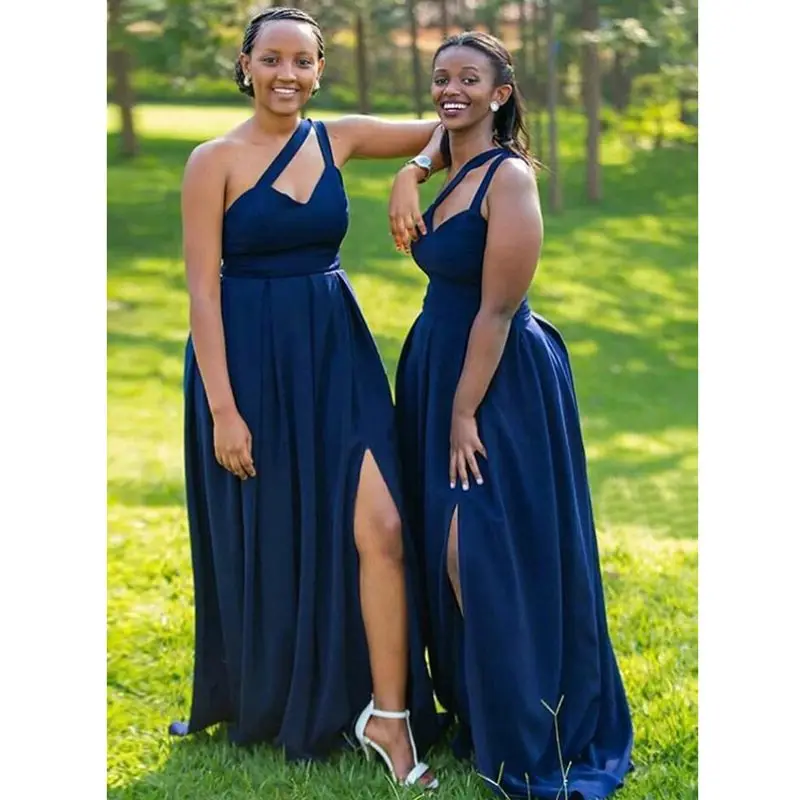 Royal Blue A Line Bridesmaid Dresses One-Shoulder Floor-Length Satin long Thigh-High Slits Wedding Party Events
Royal Blue A Line Bridesmaid Dresses One-Shoulder Floor-Length Satin long Thigh-High Slits Wedding Party Events