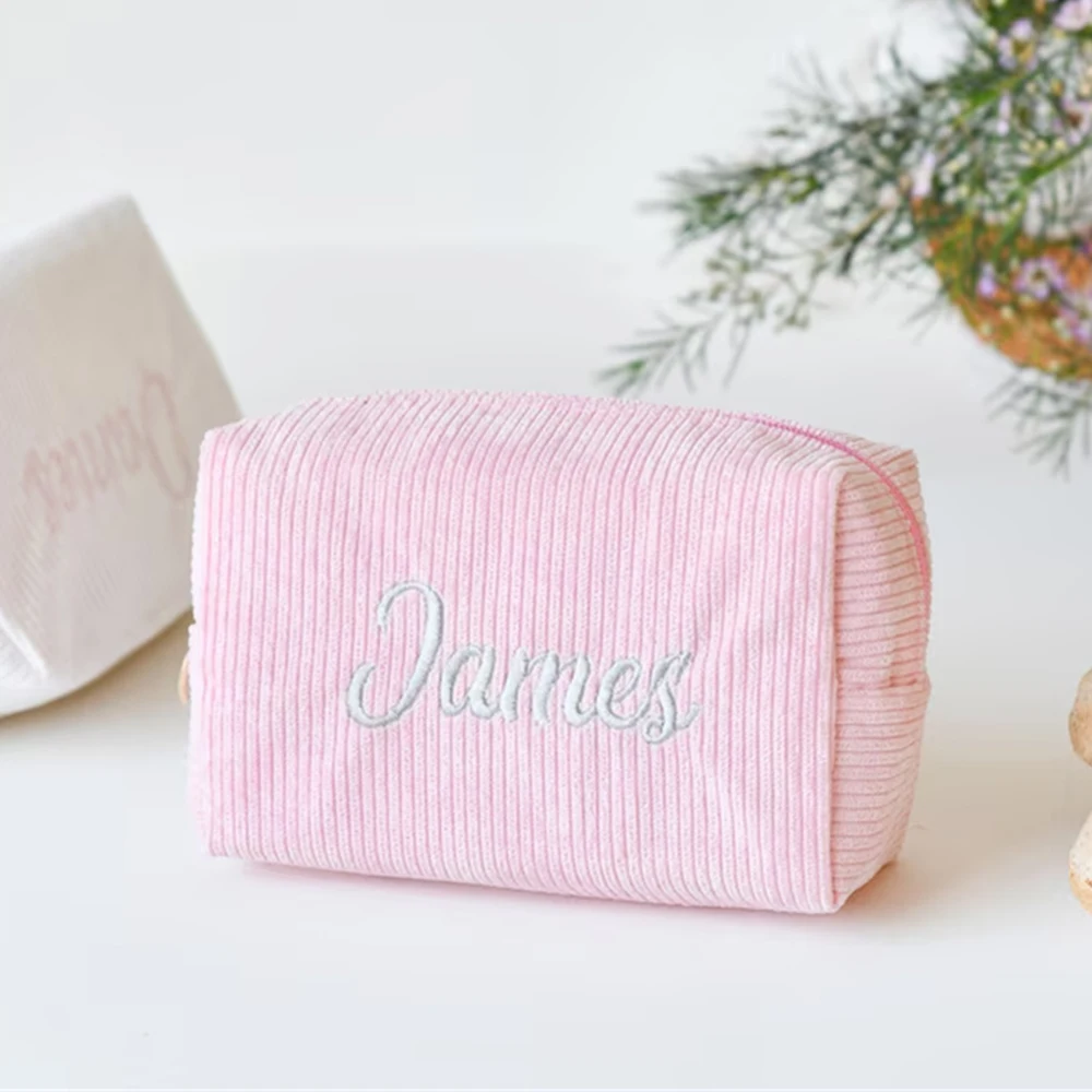 Personalized Name Simple Girl's Portable Fashion Makeup Bag Embroidery Text Multi functional Storage Bags Women's Corduroy Bag
Personalized Name Simple Girl's Portable Fashion Makeup Bag Embroidery Text Multi functional Storage Bags Women's Corduroy Bag