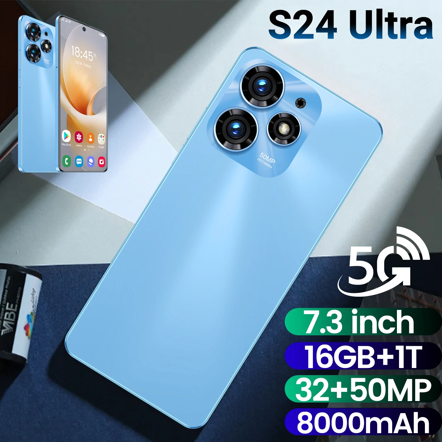 Новый смартфон S24 Ultra, оригинальный телефон 7,3 HD, телефон Android, 16 ГБ + 1 ТБ, телефон с поддержкой двух Sim-карт, разблокированный мобильный телефон
Новый смартфон S24 Ultra, оригинальный телефон 7,3 HD, телефон Android, 16 ГБ + 1 ТБ, телефон с поддержкой двух Sim-карт, разблокированный мобильный телефон