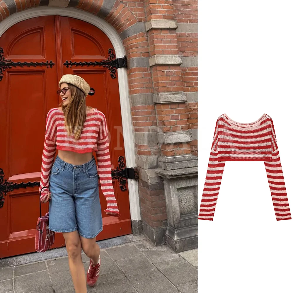 KONDALA 2026 Summer Fall Winter Elegant Striped Women Knitted Short Tops Fashion Casual Vacation Halter Wedding Party Lady Tops
KONDALA 2026 Summer Fall Winter Elegant Striped Women Knitted Short Tops Fashion Casual Vacation Halter Wedding Party Lady Tops