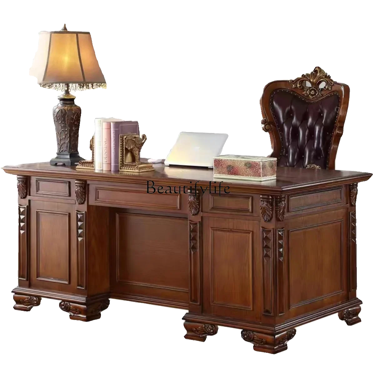 FG17American all-solid wood office computer desk European luxury boss table study furniture
FG17American all-solid wood office computer desk European luxury boss table study furniture