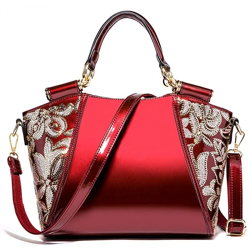 Women Bags Shoulder Handbags Large Capacity Women's Elegant Messenger Floral Luxury Patent Leather Bag
Women Bags Shoulder Handbags Large Capacity Women's Elegant Messenger Floral Luxury Patent Leather Bag