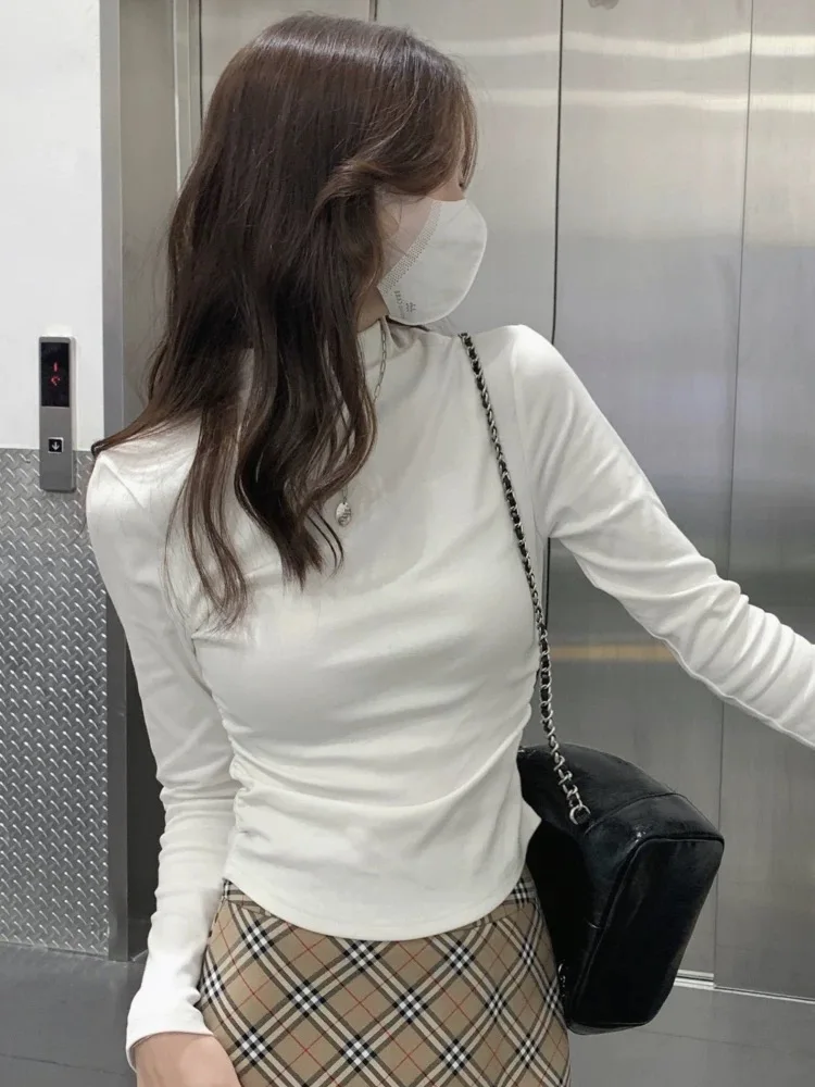 plus Size Women's Long Sleeve Fleece Lined Slim Fit Base Shirt Half High Collar T-Shirt Inner Wear Waist Cinching Top
plus Size Women's Long Sleeve Fleece Lined Slim Fit Base Shirt Half High Collar T-Shirt Inner Wear Waist Cinching Top