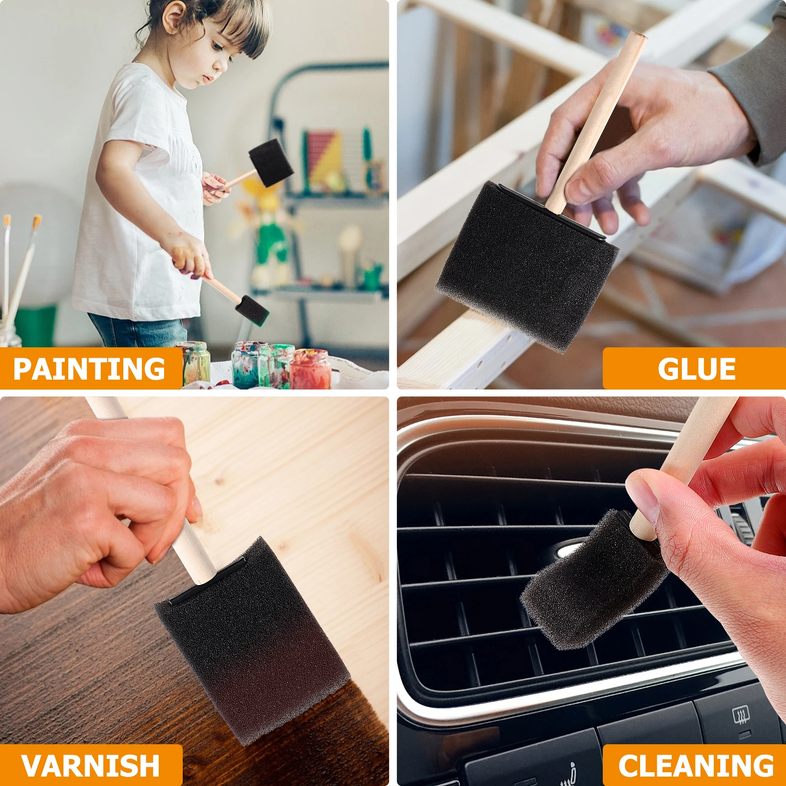 12Pcs Kids Painting Sponge Brush Set Durable Soft Handles Art Tools for Painting Drawing Doodling Creative Crafts
12Pcs Kids Painting Sponge Brush Set Durable Soft Handles Art Tools for Painting Drawing Doodling Creative Crafts