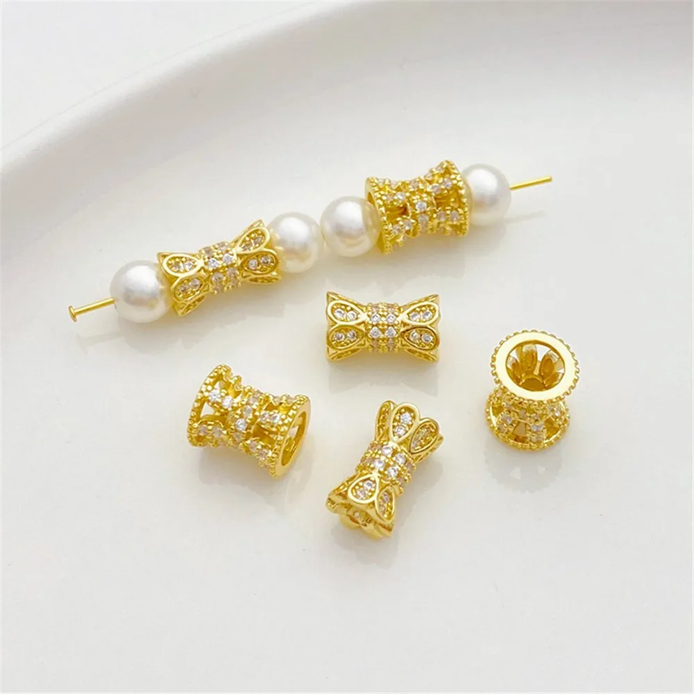 14K Bag Gold Inlaid Zirconium Small Waist Petal Bucket Bead Spacer Handmade DIY Bracelet Necklace Jewelry Material Accessories
14K Bag Gold Inlaid Zirconium Small Waist Petal Bucket Bead Spacer Handmade DIY Bracelet Necklace Jewelry Material Accessories