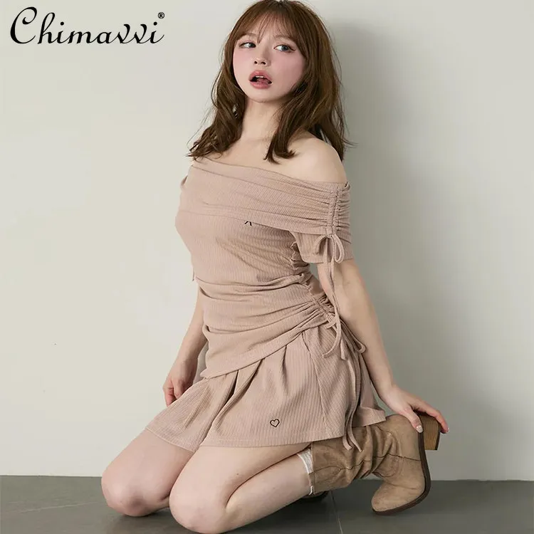 Japanese Style Pure Desire Set Summer New Women's Off-Shoulder Sweet Tie Short Sleeve T-Shirt Elastic Waist Short Skirt Pants
Japanese Style Pure Desire Set Summer New Women's Off-Shoulder Sweet Tie Short Sleeve T-Shirt Elastic Waist Short Skirt Pants