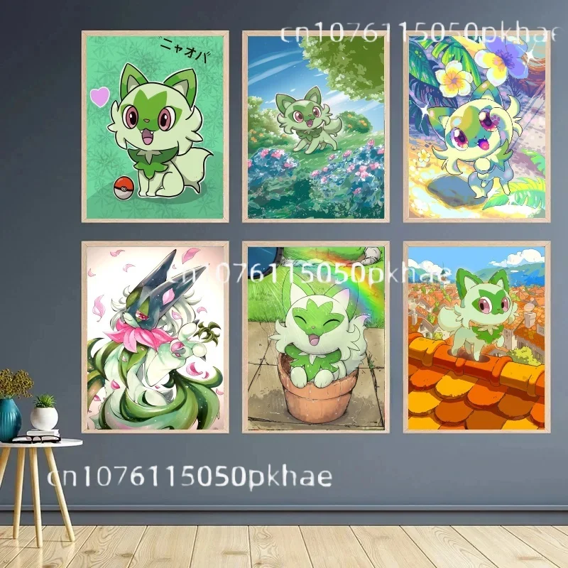 Pokemon Floragato Sprigatito Meowscarada Anime Canvas Painting Anime Wall Art Prints Living Room Decor Kawaii Cute Posters
Pokemon Floragato Sprigatito Meowscarada Anime Canvas Painting Anime Wall Art Prints Living Room Decor Kawaii Cute Posters