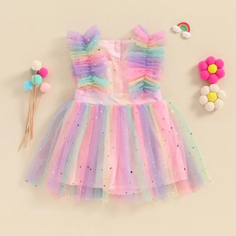 Baby Girl Summer Romper Cute Ruffle Sleeveless Square Neck Rainbow Bodysuit Newborn Tulle Dress
Baby Girl Summer Romper Cute Ruffle Sleeveless Square Neck Rainbow Bodysuit Newborn Tulle Dress