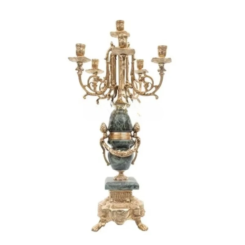 Luxurious antique solid brass and green marble candlestick with six arms, gorgeous classic candlestick
Luxurious antique solid brass and green marble candlestick with six arms, gorgeous classic candlestick