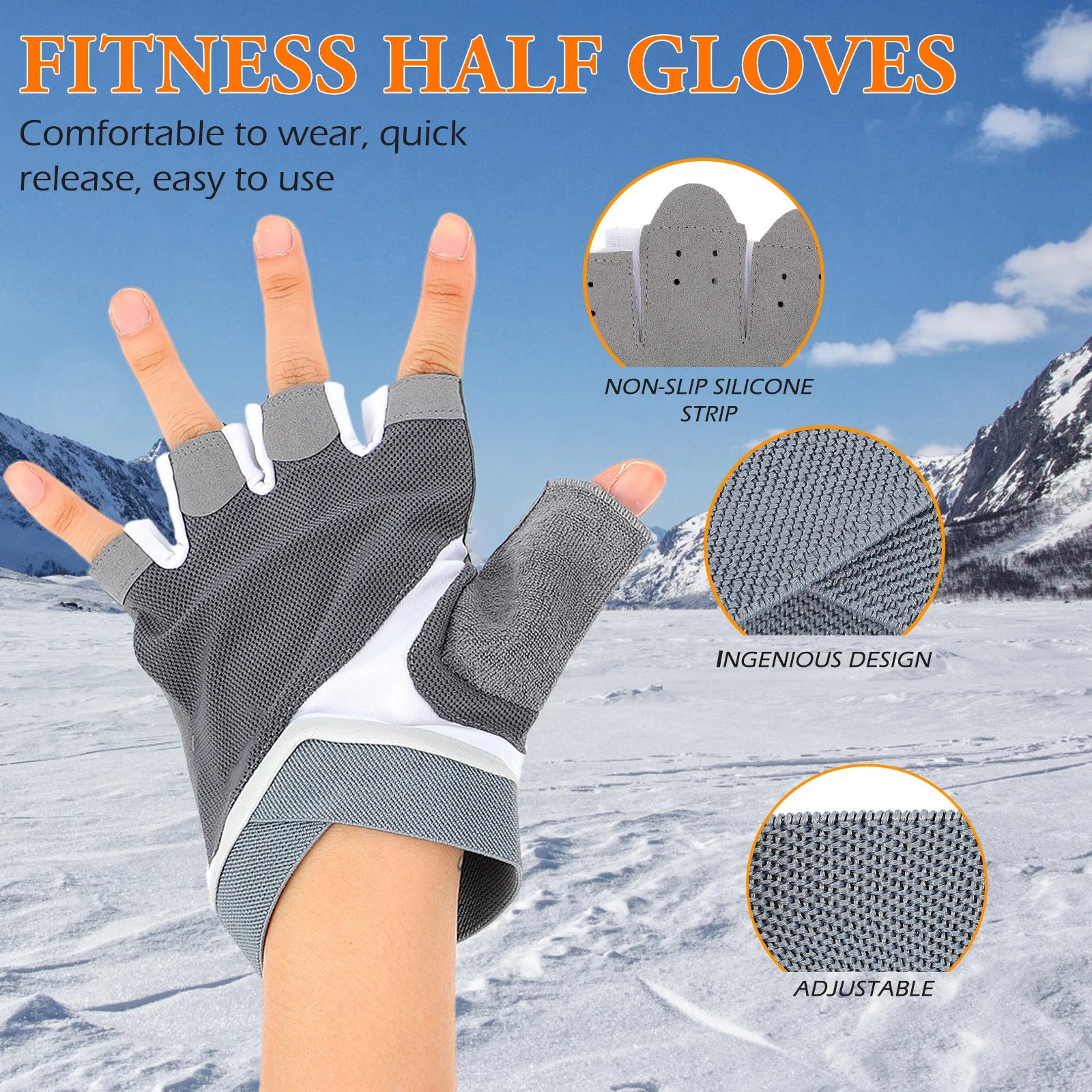1 Pair Anti-Slip Half Finger Gloves Breathable Fitness Sports Gloves For Cycling Riding Outdoor Workout Unisex Durable Silicone
1 Pair Anti-Slip Half Finger Gloves Breathable Fitness Sports Gloves For Cycling Riding Outdoor Workout Unisex Durable Silicone