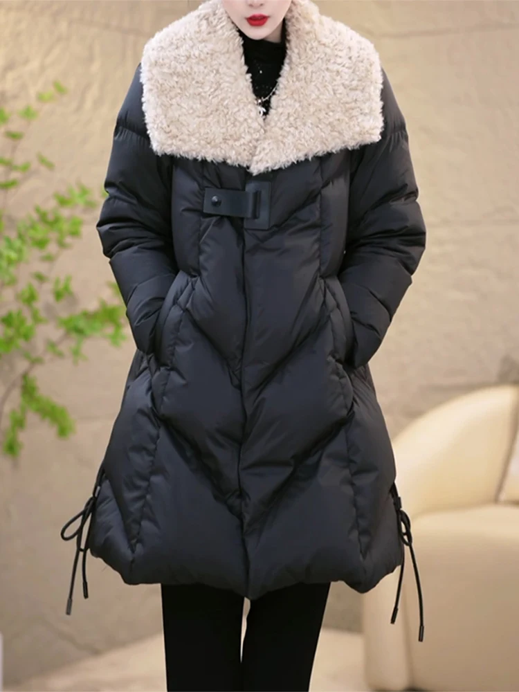 Корейская женская утепленная свободная хлопковая куртка-пальто с меховым воротником, средней длины, повседневная, модная, для зимы
Корейская женская утепленная свободная хлопковая куртка-пальто с меховым воротником, средней длины, повседневная, модная, для зимы