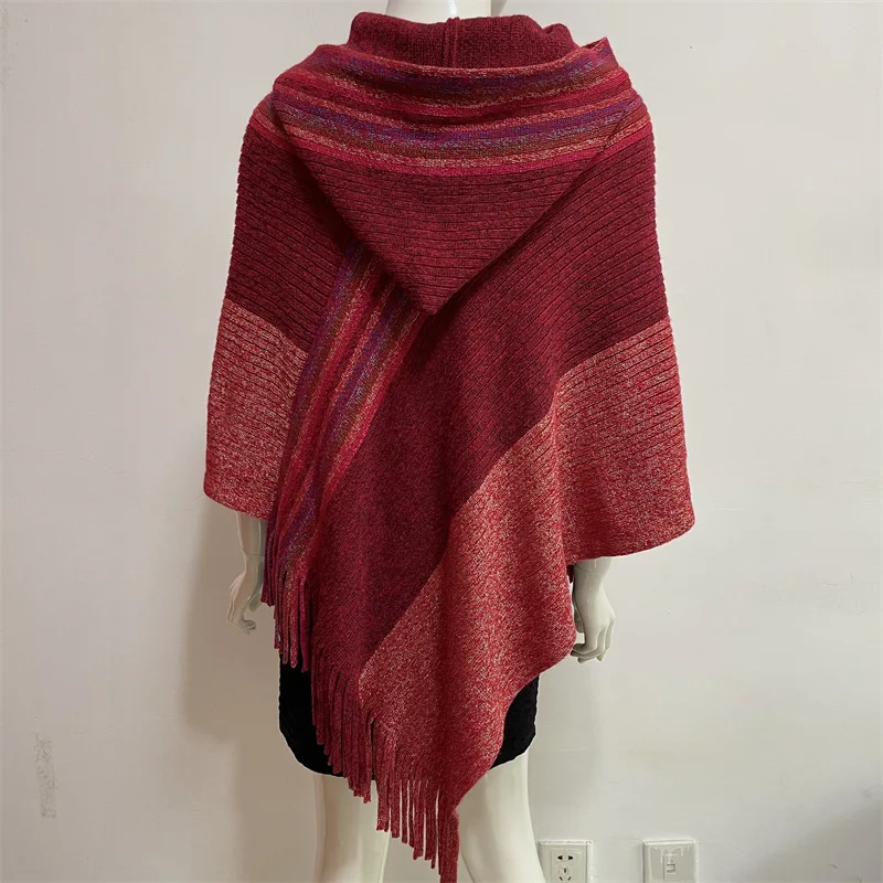 Cloak shawl Hat Colorful Silk new style European American Spring Autumn Women Tassel Double-purpose Imitation Cashmere Red
Cloak shawl Hat Colorful Silk new style European American Spring Autumn Women Tassel Double-purpose Imitation Cashmere Red