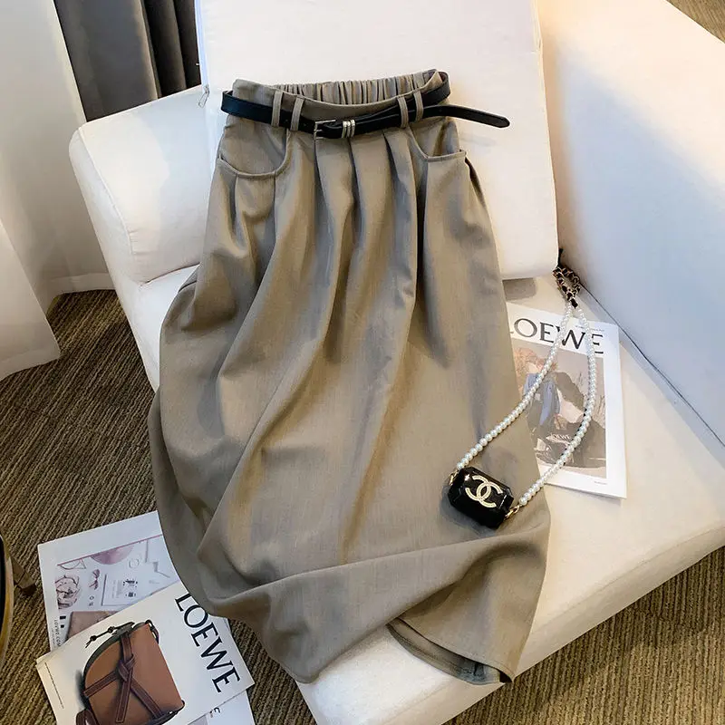 Korean Style plus Size 300 Pounds Summer New Casual Slimming Drapey Suit Skirt Midi A-Line Skirt for plus Size Women
Korean Style plus Size 300 Pounds Summer New Casual Slimming Drapey Suit Skirt Midi A-Line Skirt for plus Size Women