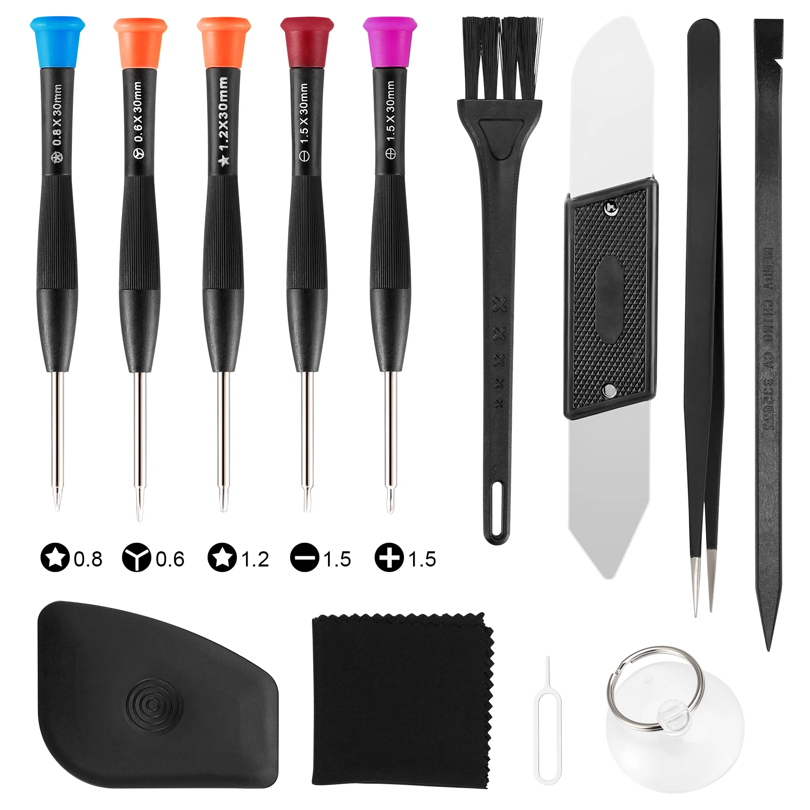 12-in-1 Magnetic Screwdriver Set for iPhone Repair, Electronics Tool Kit with Suction Cup/Pry Tools for Phone MacBook Laptop
12-in-1 Magnetic Screwdriver Set for iPhone Repair, Electronics Tool Kit with Suction Cup/Pry Tools for Phone MacBook Laptop