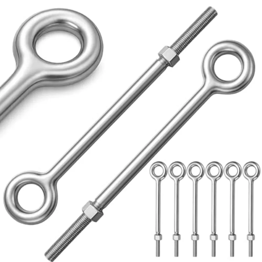 6 Pcs Eye Bolt with Nuts, 3/4 x 12 Hot-Dipped Galvanized Heavy Duty Lifting Ring Eye Bolt 7200 lb Working Load Limit for Long I
6 Pcs Eye Bolt with Nuts, 3/4 x 12 Hot-Dipped Galvanized Heavy Duty Lifting Ring Eye Bolt 7200 lb Working Load Limit for Long I