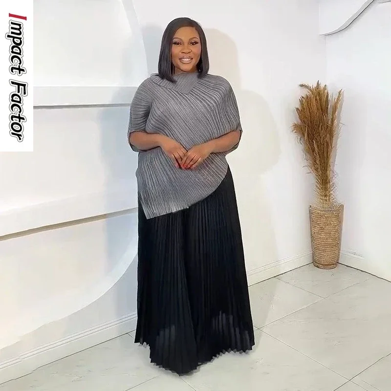African Fat MM Miyake Folds Loose Fashion Suit Design Sense Top Wide Leg Pants Two-piece Set Women's Clothing 2025 New
African Fat MM Miyake Folds Loose Fashion Suit Design Sense Top Wide Leg Pants Two-piece Set Women's Clothing 2025 New