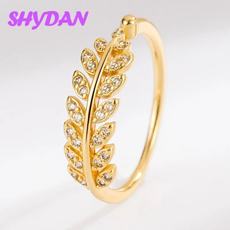 SHYDAN 925 Sterling Silver 18K Gold Leaf Wheat Adjustable Ring Jewelry For Women
SHYDAN 925 Sterling Silver 18K Gold Leaf Wheat Adjustable Ring Jewelry For Women