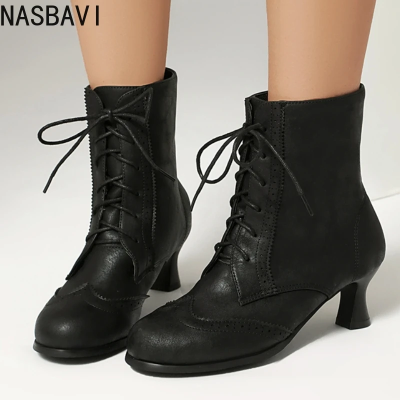 Lace-up Women's Ankle Boots Autumn Winter Shoes Fashion Brown Vintage Short Boot Elegant Low Heel Footwear Ladies Party Shoes
Lace-up Women's Ankle Boots Autumn Winter Shoes Fashion Brown Vintage Short Boot Elegant Low Heel Footwear Ladies Party Shoes