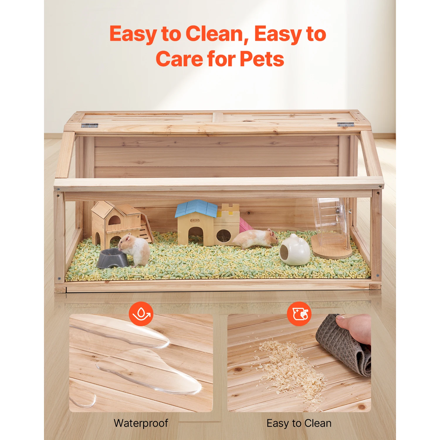Wooden Hamster Cage 270° Viewing Hamster Habitat Hamster Cage with Openable Top Ventilated Animal Cage for Gerbils Mice
Wooden Hamster Cage 270° Viewing Hamster Habitat Hamster Cage with Openable Top Ventilated Animal Cage for Gerbils Mice