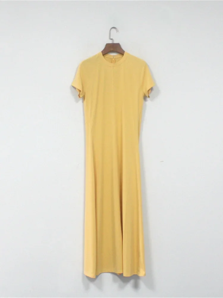 Women's Short Sleeve Midi Robe Invisible Zipper 3 Colors Simple Fashion Female O-neck 2024 Spring Summer Dress
Women's Short Sleeve Midi Robe Invisible Zipper 3 Colors Simple Fashion Female O-neck 2024 Spring Summer Dress