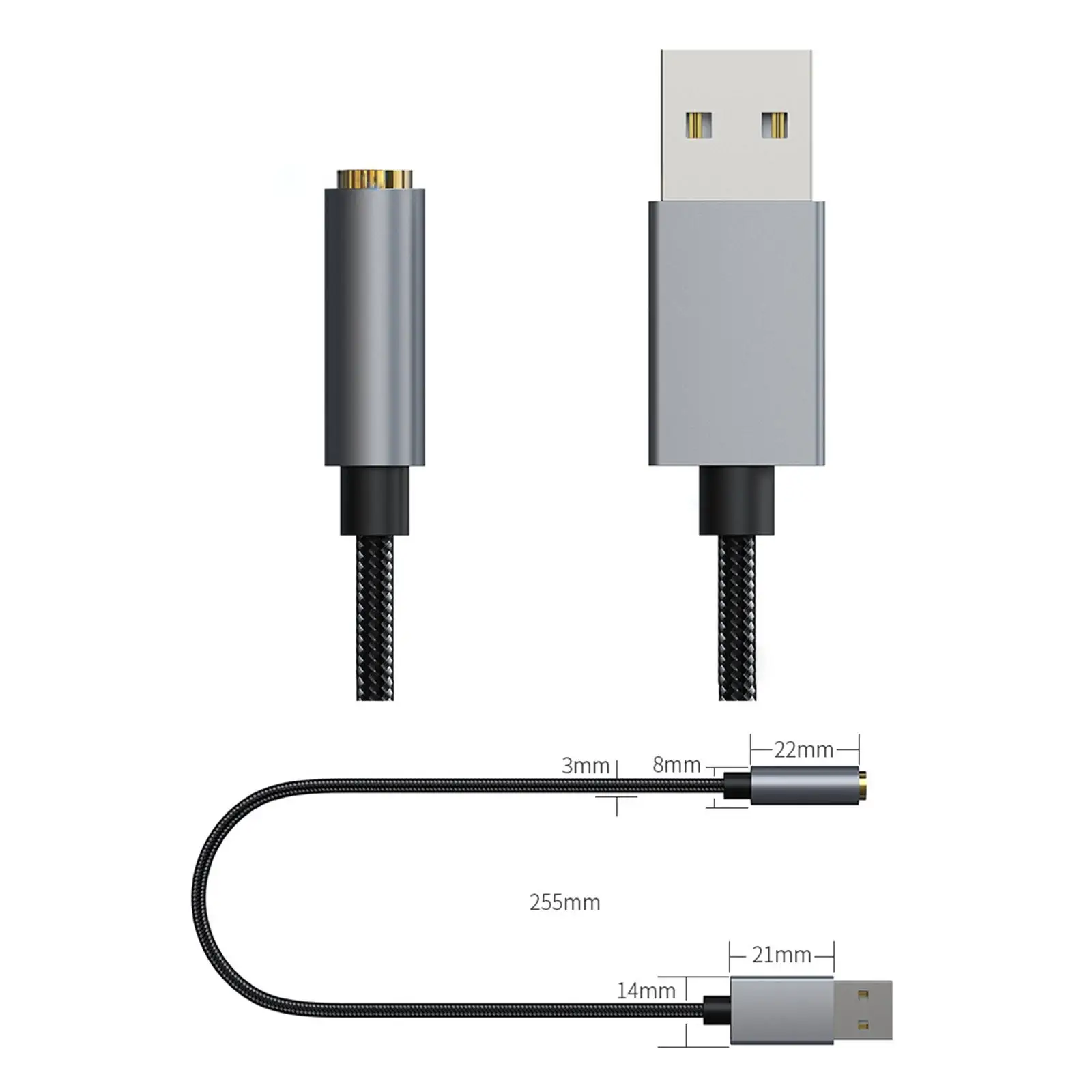 USB to Headphone AUX Adapter Usb-A to 3.5mm Converter for Laptop Windows
USB to Headphone AUX Adapter Usb-A to 3.5mm Converter for Laptop Windows