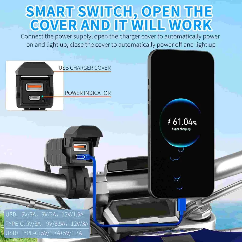 Motorcycle Fast Charger Handlebar USB Socket Charger Waterproof 12V Power Supply Adapter Motorcycle Accessories With Voltmeter
Motorcycle Fast Charger Handlebar USB Socket Charger Waterproof 12V Power Supply Adapter Motorcycle Accessories With Voltmeter