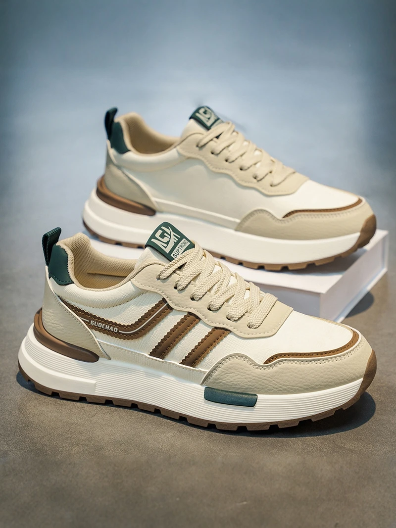 Men's Casual Fashion Sneakers Leather Upgraded Dad Shoes Spring Summer Trendy Low Top Running Shoes Thick Bottom Increase Height
Men's Casual Fashion Sneakers Leather Upgraded Dad Shoes Spring Summer Trendy Low Top Running Shoes Thick Bottom Increase Height