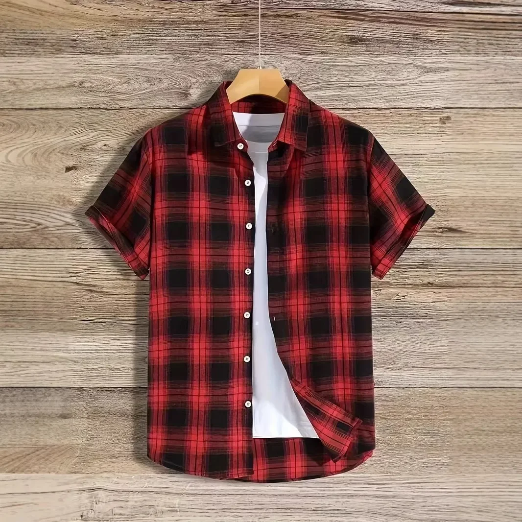 Весенне-летняя новая мужская одежда, решетчатая рубашка с коротким рукавом, мужская деловая повседневная рубашка на пуговицах, топы, 100% полиэстер
Весенне-летняя новая мужская одежда, решетчатая рубашка с коротким рукавом, мужская деловая повседневная рубашка на пуговицах, топы, 100% полиэстер