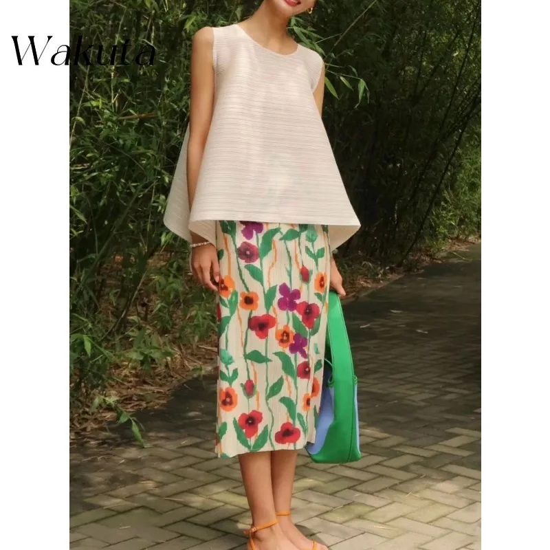 WAKUTA French Small Niche Design Pleated Skirt 니트 스커트 Lady Fashion Retro Print Slimming Slit Skirt Pleated Skirt Faldas Ajustada
WAKUTA French Small Niche Design Pleated Skirt 니트 스커트 Lady Fashion Retro Print Slimming Slit Skirt Pleated Skirt Faldas Ajustada