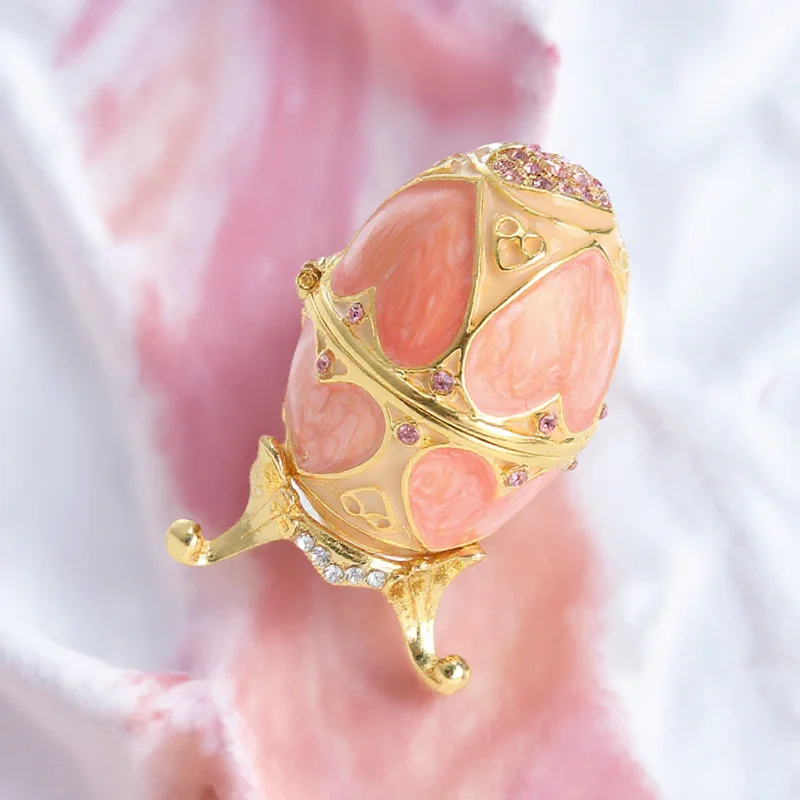 Egg Shaped Jewelry Box Enameled Rhinestone Trinket Organizer Small Jewelry Storage Desktop Decor Trinket Box Egg Ring Holder 
Egg Shaped Jewelry Box Enameled Rhinestone Trinket Organizer Small Jewelry Storage Desktop Decor Trinket Box Egg Ring Holder