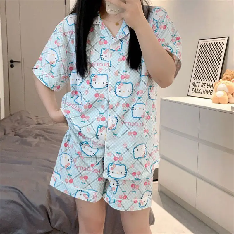 Sanrio Hello Kitty Pochacco Short Pajamas Suit Kawaii Cartoon Anime Print Spring Autumn Ice Summer Cool Cute Girl Home Clothes
Sanrio Hello Kitty Pochacco Short Pajamas Suit Kawaii Cartoon Anime Print Spring Autumn Ice Summer Cool Cute Girl Home Clothes