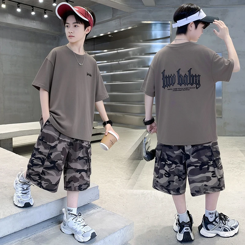 Kids New Summer Outfit for Boys Short Sleeve T-shirt Shorts Clothing Set Tweens Child Camouflage Top and Bottom Clothes Set
Kids New Summer Outfit for Boys Short Sleeve T-shirt Shorts Clothing Set Tweens Child Camouflage Top and Bottom Clothes Set