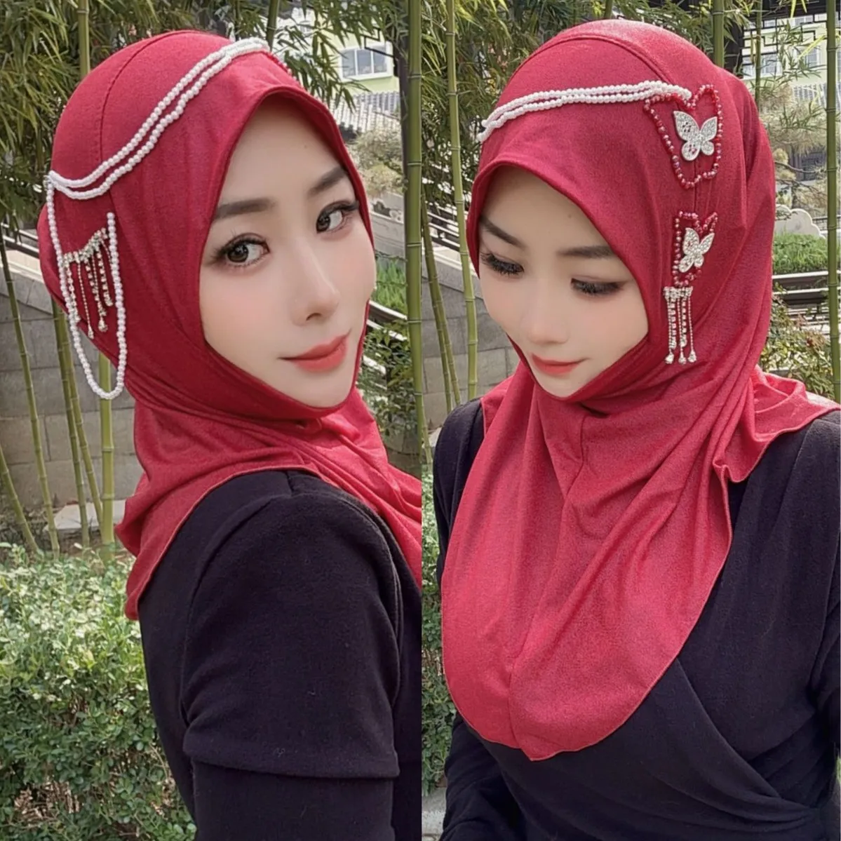 Headband Luxury Ethnic Hats Scarf for Women Muslim Soft Face Veil Home Party Headscarf with Butterfly Beading Hijabs Islam
Headband Luxury Ethnic Hats Scarf for Women Muslim Soft Face Veil Home Party Headscarf with Butterfly Beading Hijabs Islam