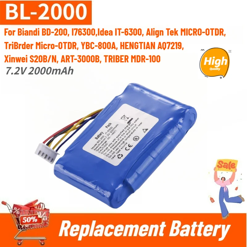 Brand New BL-2000 7.2V 2000mAh High Capacity Battery For Biandi IT-6300, YBC-800A, AQ7219, S20B/N BL-2000, BD-200 Battery
Brand New BL-2000 7.2V 2000mAh High Capacity Battery For Biandi IT-6300, YBC-800A, AQ7219, S20B/N BL-2000, BD-200 Battery