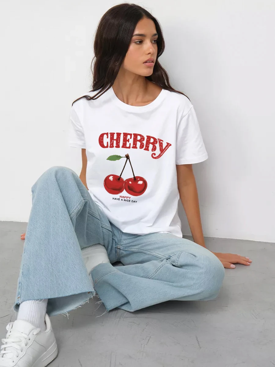 Hirsionsan Vintage Chic Cherry Printed T Shirt Women Summer Cotton Soft Short Sleeve Tee Female Oversized Higt Street Tops 2025
Hirsionsan Vintage Chic Cherry Printed T Shirt Women Summer Cotton Soft Short Sleeve Tee Female Oversized Higt Street Tops 2025