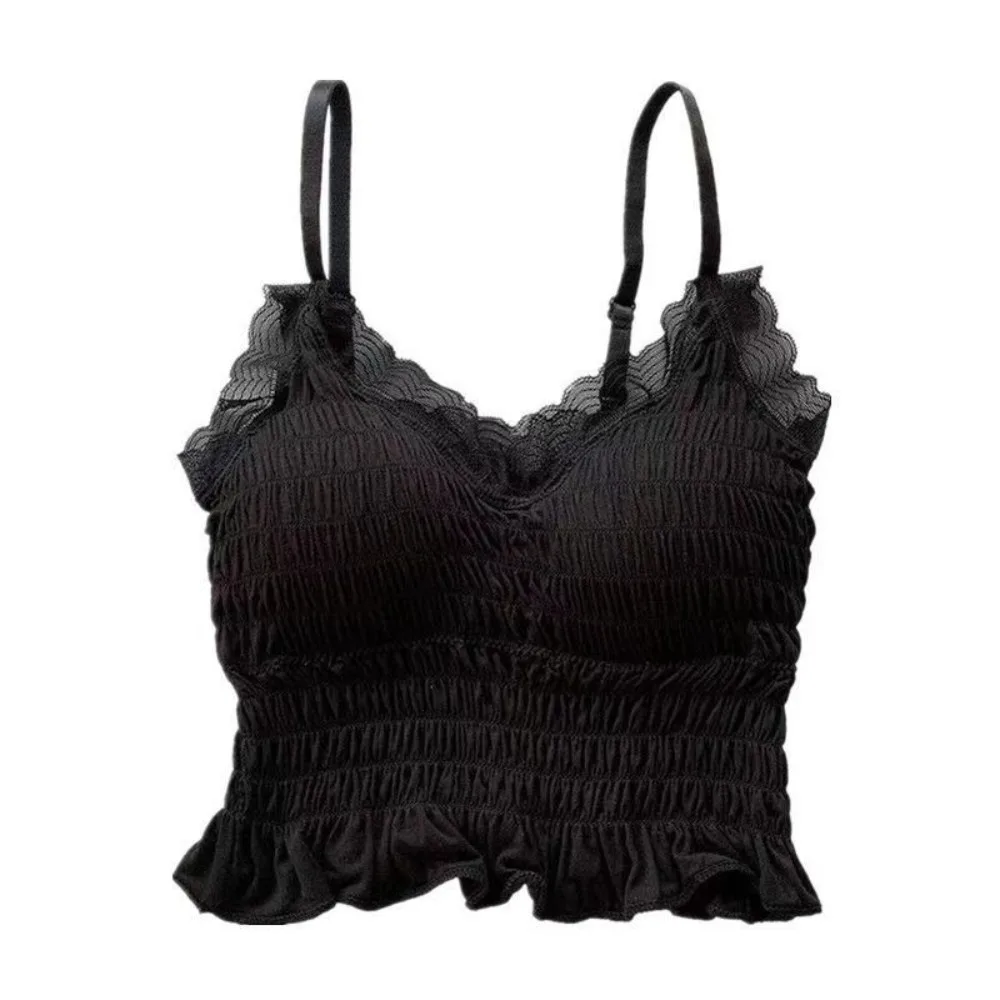 Comfortable Versatile Camisole Lace Soft Tank Tops Built In Bra Elastic Fabric Crop Tops for Women
Comfortable Versatile Camisole Lace Soft Tank Tops Built In Bra Elastic Fabric Crop Tops for Women
