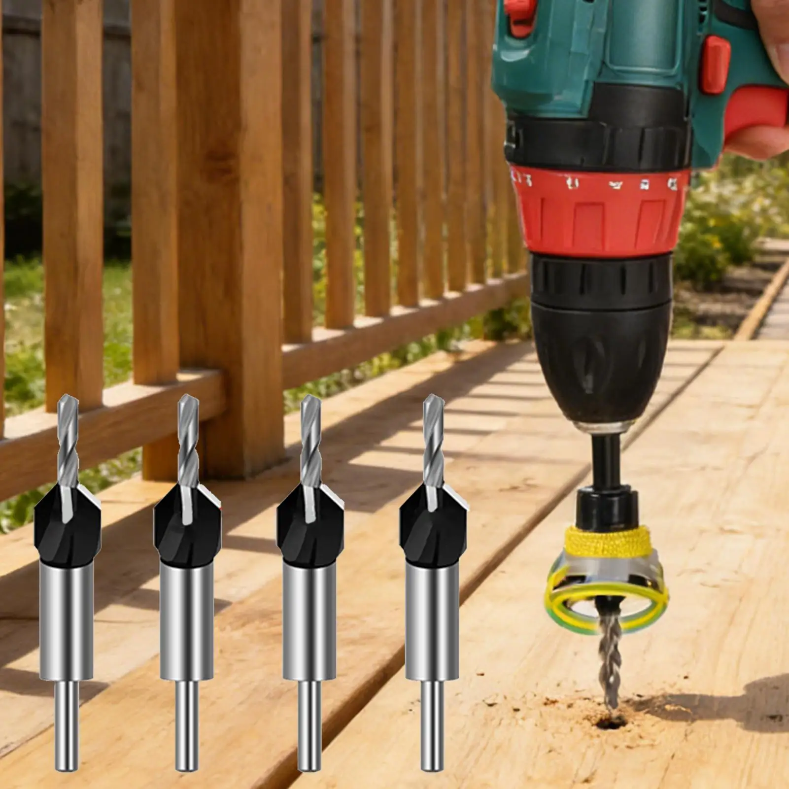 Countersink Drill Bits 4 Pieces Quick Adjustable Accessories Tool Counter Sink Bit For Woodworking Carpentry Drilling Wood
Countersink Drill Bits 4 Pieces Quick Adjustable Accessories Tool Counter Sink Bit For Woodworking Carpentry Drilling Wood